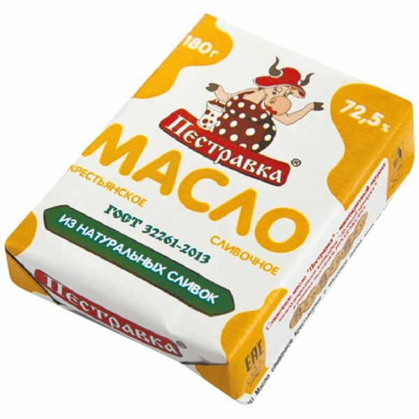 Масло сливочное Пестравка Крестьянское ГОСТ 72.5%