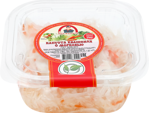 

Капуста квашеная ИЛЬЯ МУРОМЕЦ с морковью, 350г