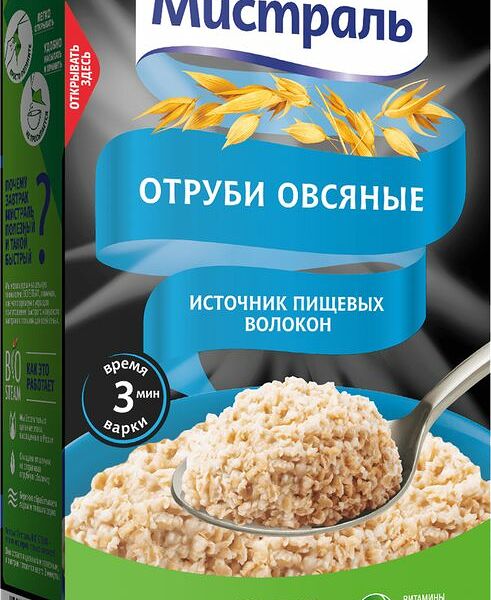 Отруби Мистраль овсяные 400г