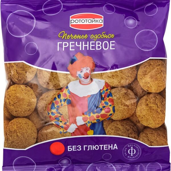 Печенье Рототайка Гречневое на фруктозе без глютена 200г