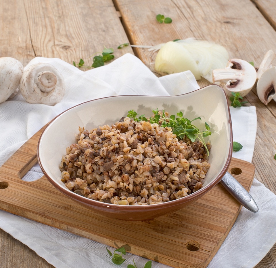 

Гречка с белыми грибами, шампиньонами и луком «Уже Готово» 300 г, Россия