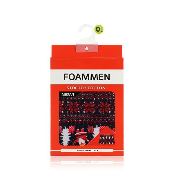 Мужские трусы - боксеры Foammen , Бело-красные ёлки , XXL