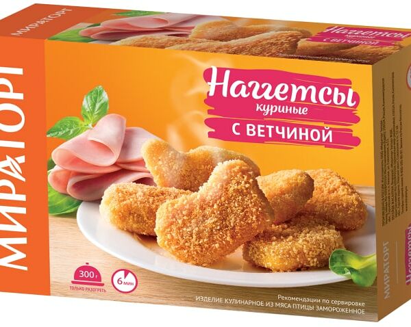Наггетсы куриные Мираторг с ветчиной 300г