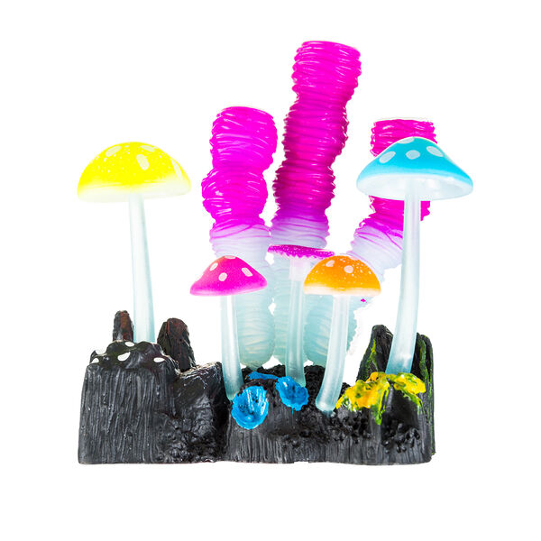 Коралл губка с грибами точки в цвете 11х8х12см