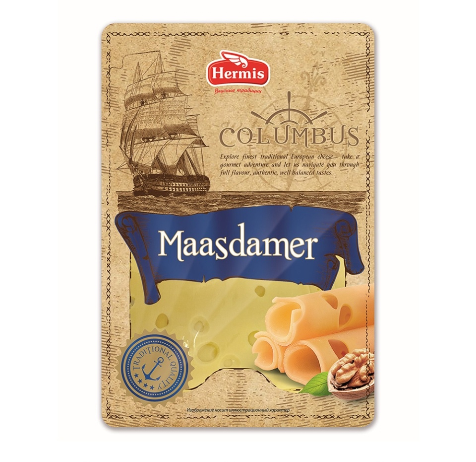

Сыр Columbus Hermis Maasdamer 45% нарезка 125 г
