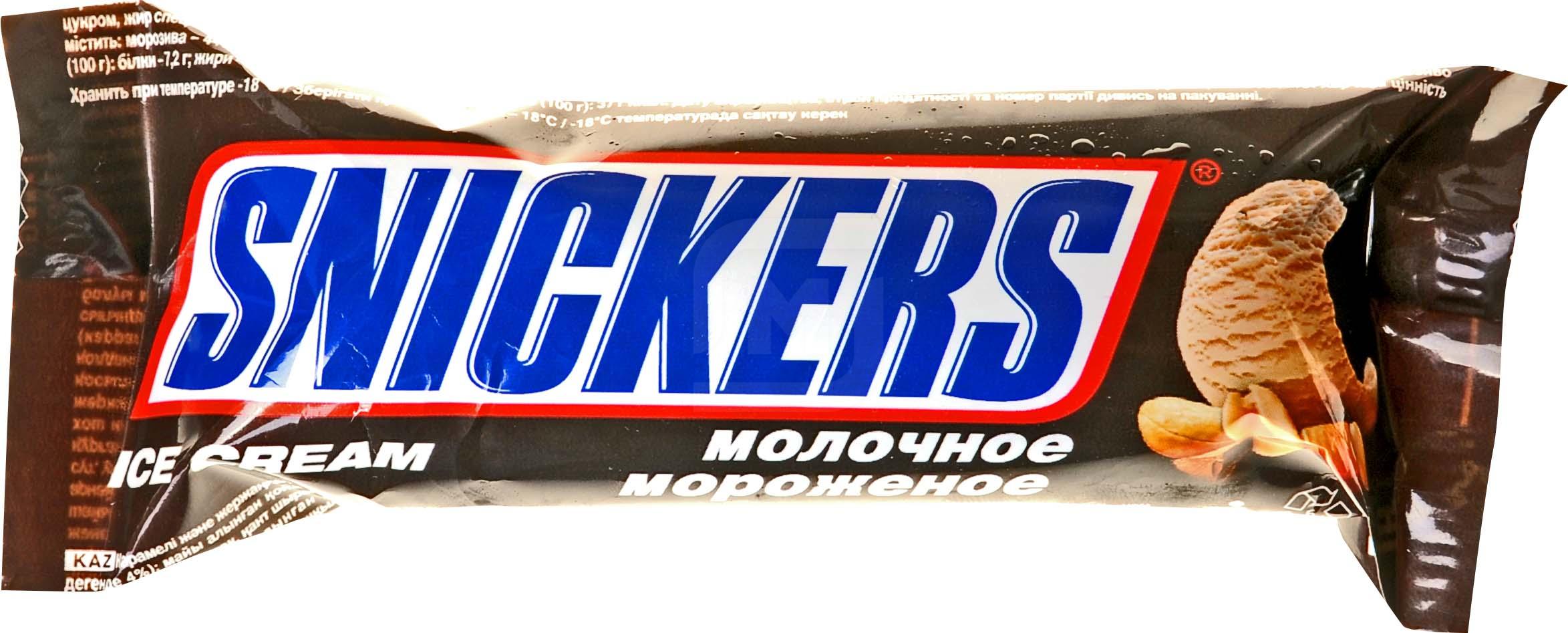 

Мороженое Snickers с карамелью и арахисом