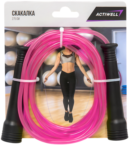

Скакалка Actiwell 275 см с пластиковыми ручками в ассортименте