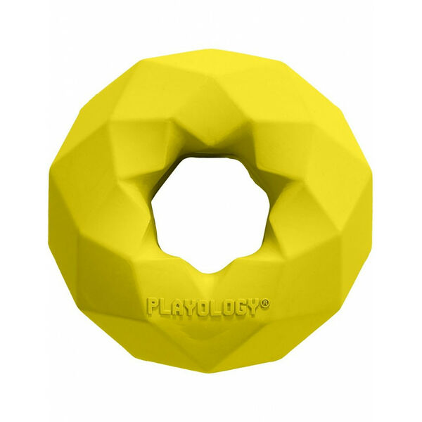 Playology Хрустящее жевательное кольцо-многогранник Channel chew ring с ароматом курицы, желтый L от 15,9 кг