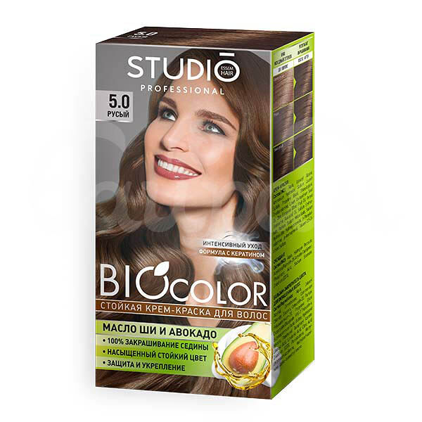 Крем-краска для волос Bio Color 5.0 Масло ши и Авокадо Русый