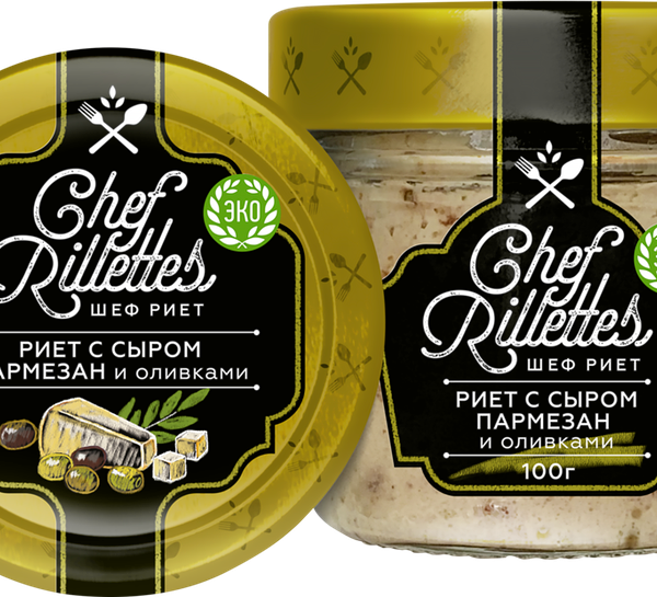 Риет Путина из икры трески с оливками и сыром пармезан