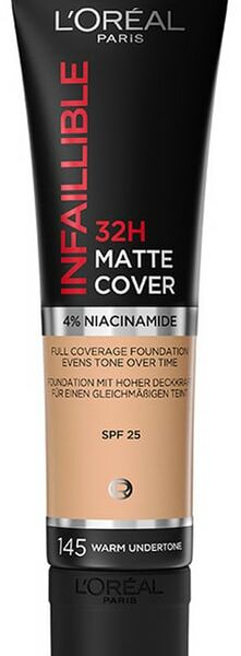 Крем тональный Loreal Paris Infaillible ультраматирующий стойкий тон 145 30мл