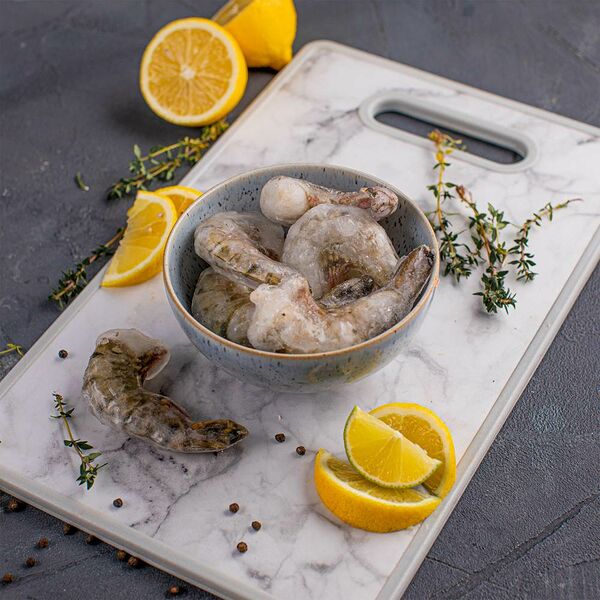 Крупные тигровые креветки сыромороженные 16/20