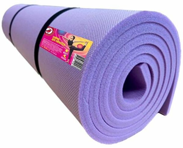 Коврик для пилатеса Ашан Красная птица сиреневый, 170х55 см