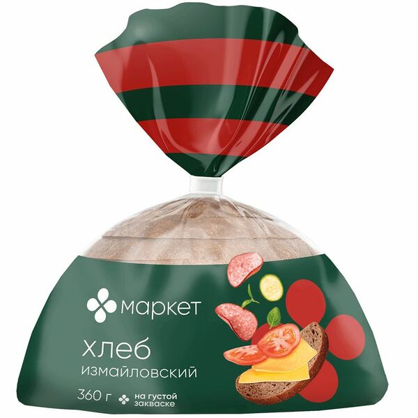 Хлеб Измайловский подовый нарезанный Маркет, 360г