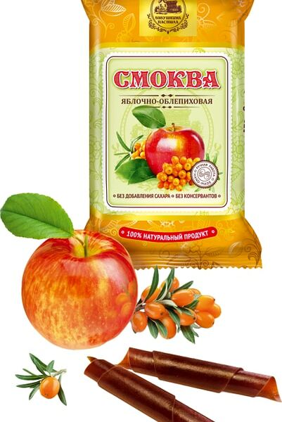 Смоква Бабушкина пастила яблочно-облепиховая, 50г