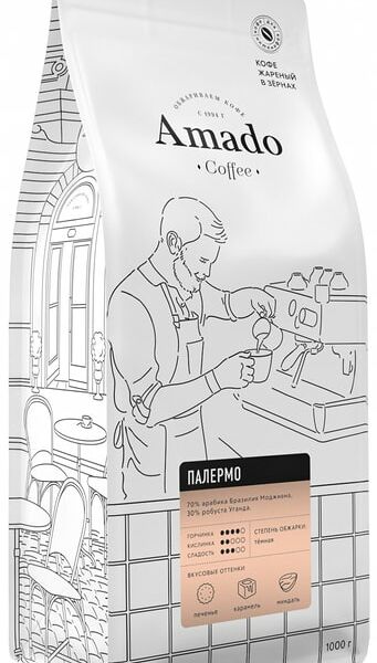 Кофе в зернах Amado Палермо для кофемашины 1кг