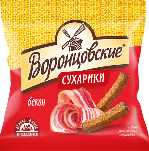Сухарики Воронцовские ржаные со вкусом бекона 80г