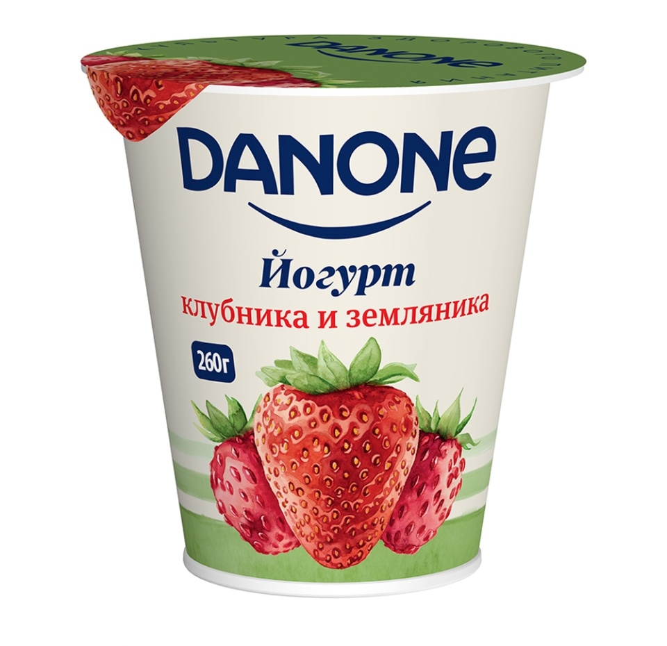 

Йогурт Danone Клубника и земляника 2,8% 260 г