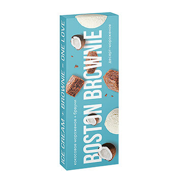 Десерт - мороженное Boston Brownie Брауни с кокосом и бисквитом 70г, Россия