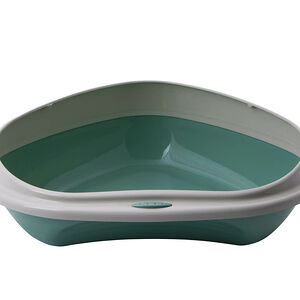 Туалет угловой шатл с бортиком 49х40х17,5см зеленый