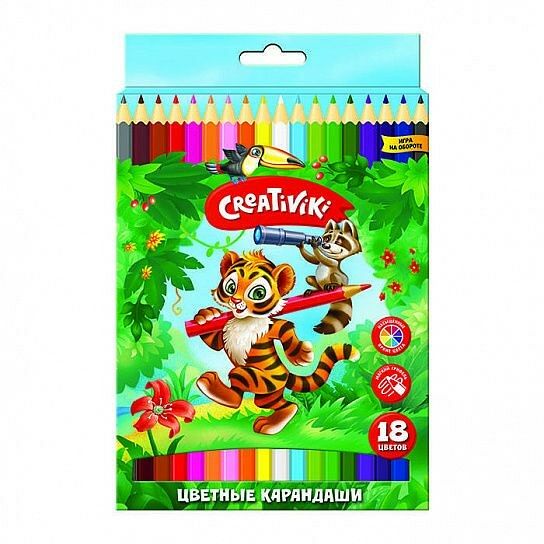 Карандаши Creativiki цветные деревянные 18 цветов