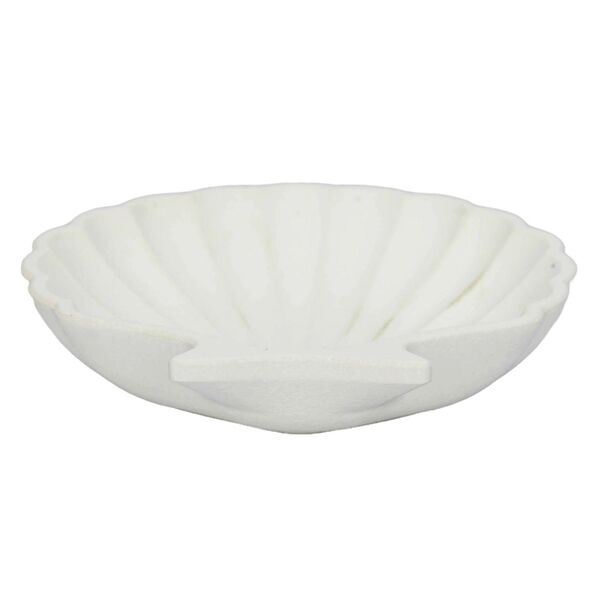 Подставка декоративная для мелочей Ракушка, 11х11 см, гипс, белый