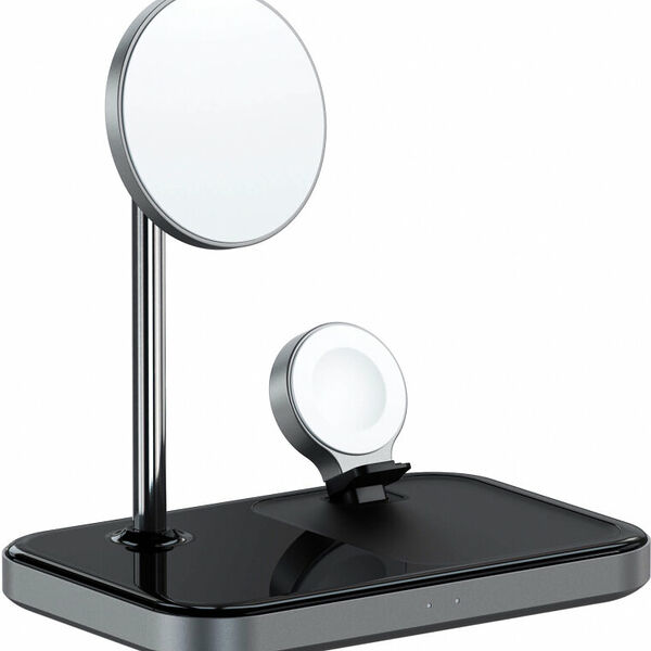Беспроводное зарядное устройство Satechi Magnetic Wireless Charging Stand 3 в 1, черный
