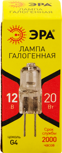 

Лампа галогенная ЭРА G4-JC-20W-12V G4 20Вт, капсула, теплый белый свет