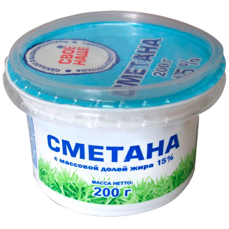 

Сметана Свое-Наше 15% 200 г