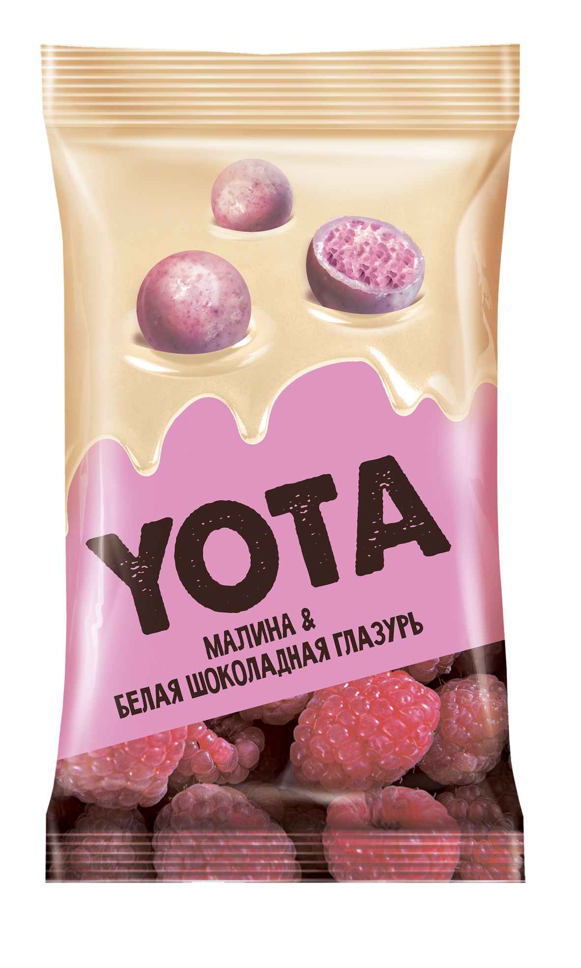 

Драже Yota Вафельные в белой шоколадной глазури с малиной 40 г