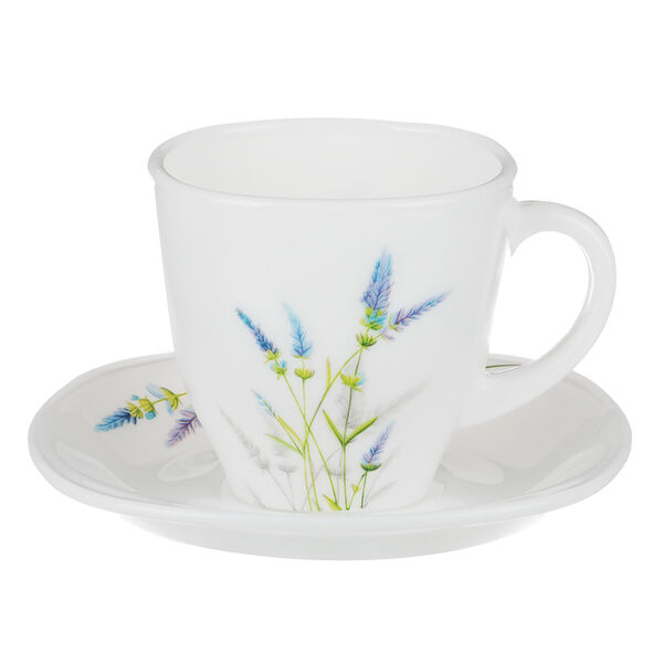 Millimi касия чайная пара (чашка 210мл., блюдце 14,5см) опаловое стекло, н220302