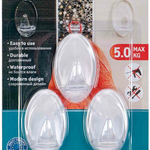 Крючки самоклеющиеся Tatkraft Beiner, 3 шт