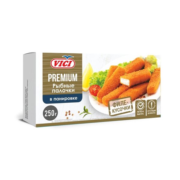Рыбные палочки Vici Premium в панировке филе-кусочки 250 г