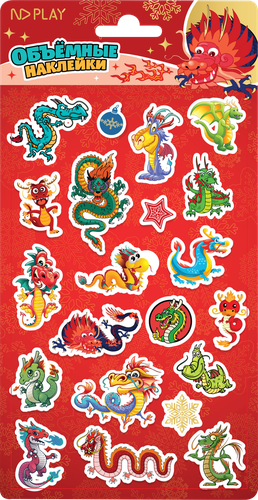 

Наклейки объемные ND PLAY 11,8x23см, в ассортименте