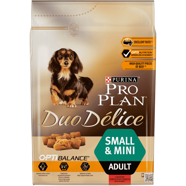 Корм для собак Pro Plan Duo Delice Small & Mini говядина для взрослых собак мелких и карликовых пород