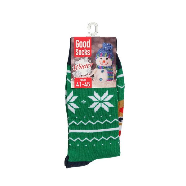 Мужские носки Good Socks Winter Олень Зеленый р.41-45