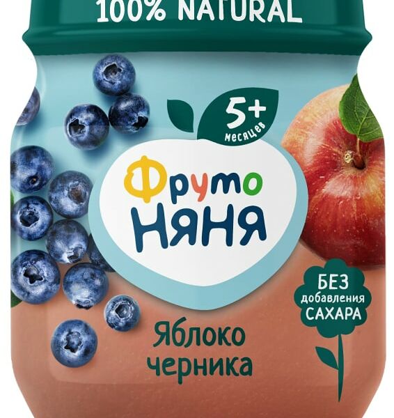 Пюре ФрутоНяня из яблоки черники 100г