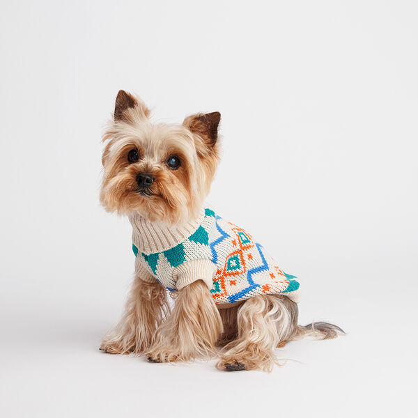 Свитер с узорами для собак, 25 см, светлый