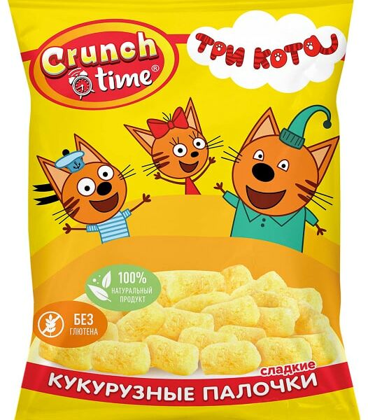 Палочки кукурузные Crunch Time Три кота 75г