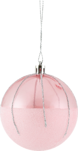 

Шар елочный Homeclub прозрачный с глиттером, розовый 8 см 1 шт.