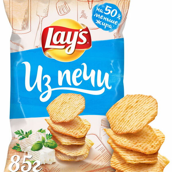 Чипсы  из печи со вкусом Нежный сыр с зеленью 85г  ТМ Lay's