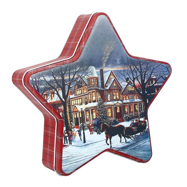 Сноу бум шкатулка жестяная, в форме звезды, 22,8x6 см