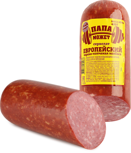 Колбаса копчено-вареная Папа может Сервелат Европейский 420 г