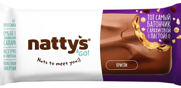Шоколадный батончик Nattys&Go Криспи 45г