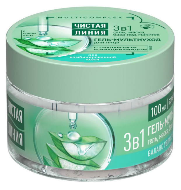 

Гель-мультиуход для лица Чистая Линия 3в1 для комбинированной кожи 100 мл