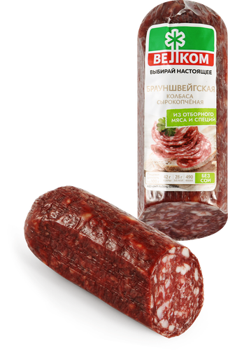 

Колбаса сырокопченая Велком Брауншвейгская 235 г