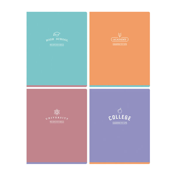 Тетрадь общая Bg Academy soft-touch А5 48 листов в клетку на скрепке ламинация, в ассортименте