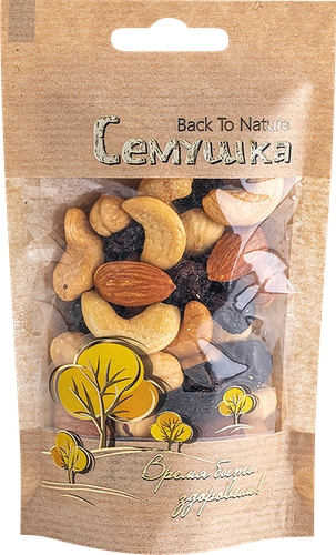 

Смесь жареных Семушка орехов и изюма 50 г