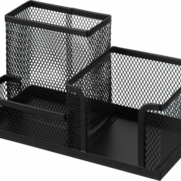 Подставка-органайзер Attache для канцелярских принадлежностей 3 отделения черная 18.5x9.3x10.2 см