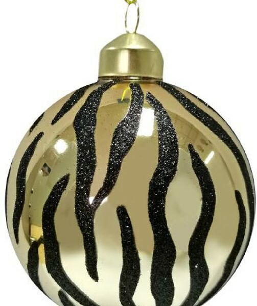 Елочный шар Magic Time Черный Тигр из стекла 8*8*8см